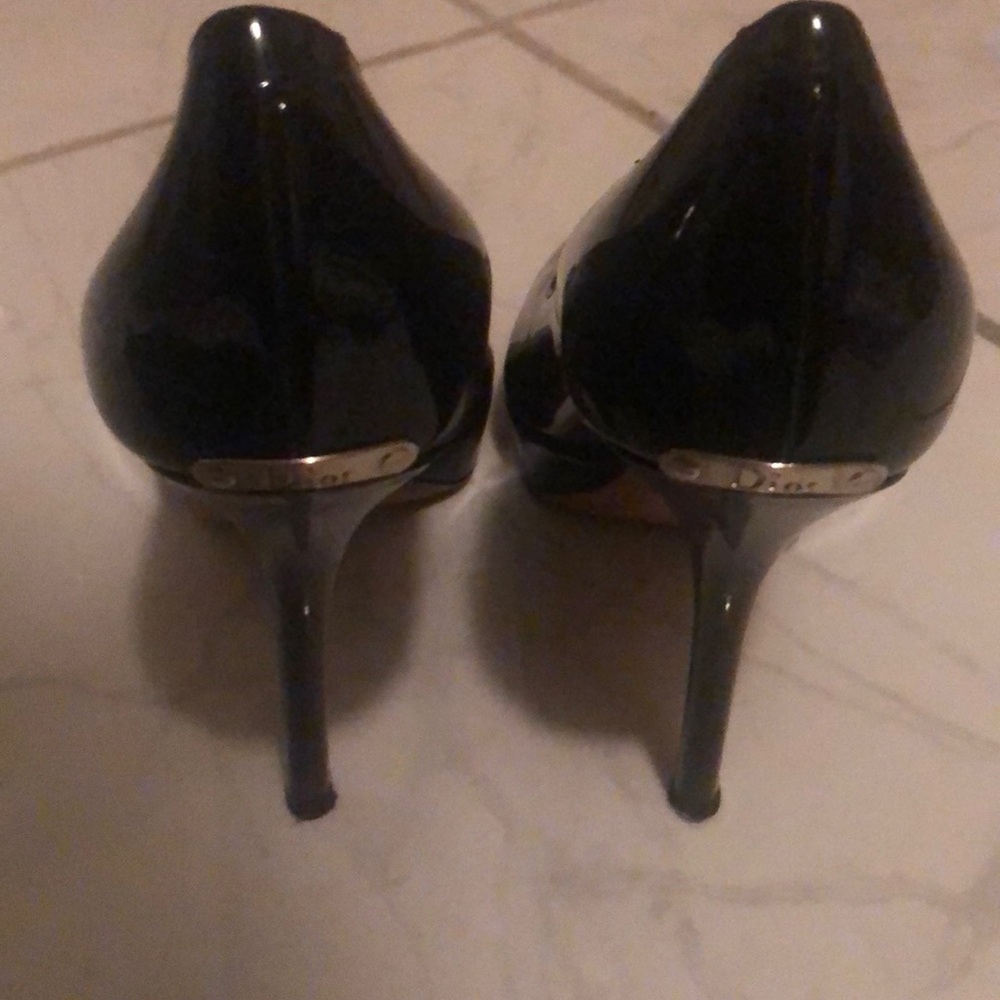 Dior Black Patent peep toe platform pumps 38 1/2 - Picture 4 of 8
